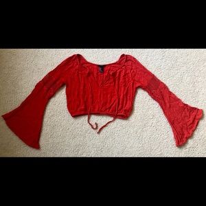 Wide sleeved crop top